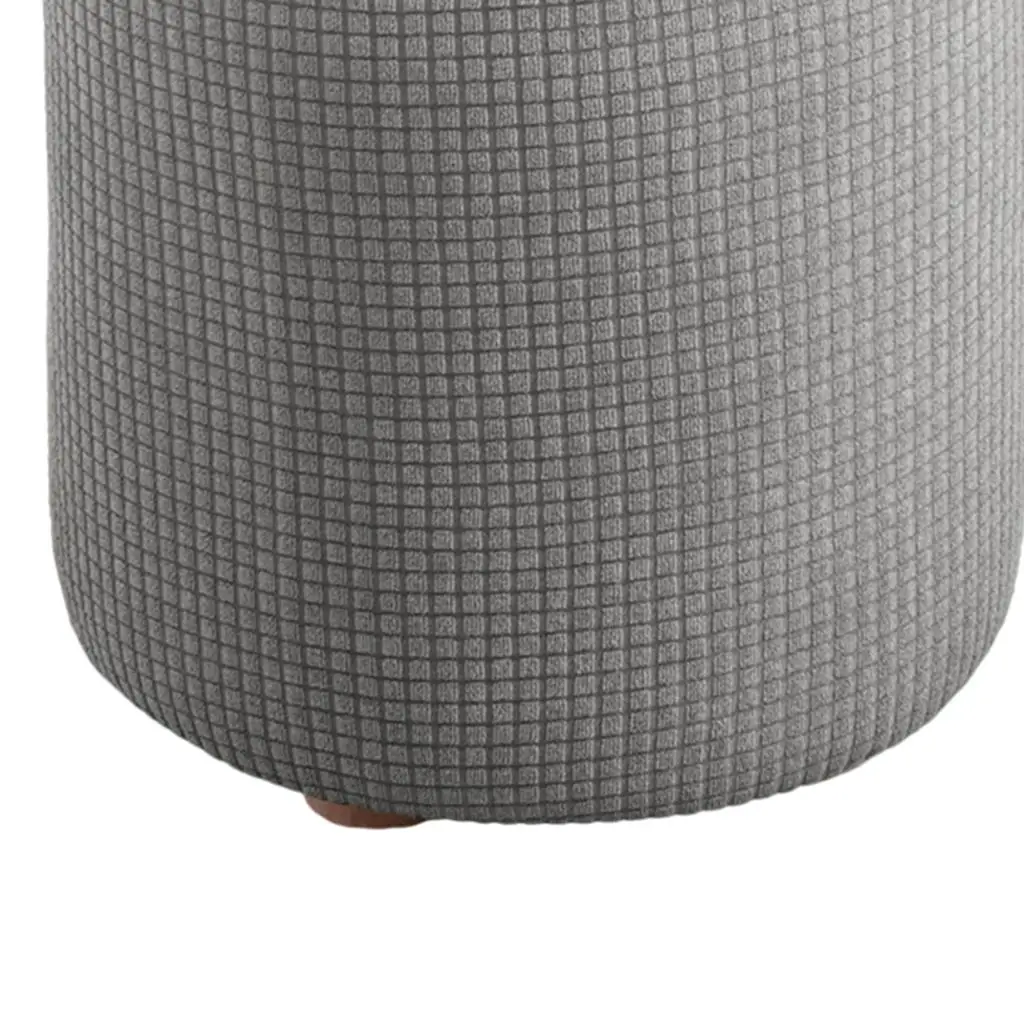 Round Ottoman Slipcover Polyester Blend Footstool Protector Covers Stretch with Elastic Bottom Washable Jacquard Fabric 6