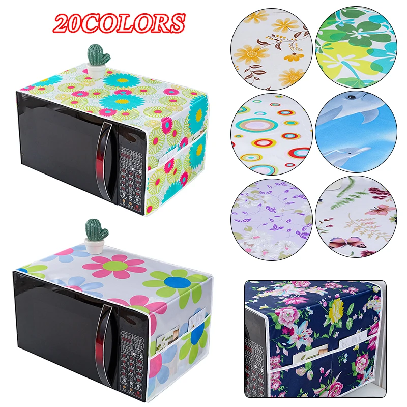 Microwave Dust Cover Cartoon Tree Leaf Printed Dustproof Microwave Dust Cover Cloth Pocket Water Proof Oven Nordic Style microwave dust cover kitchen dust cover