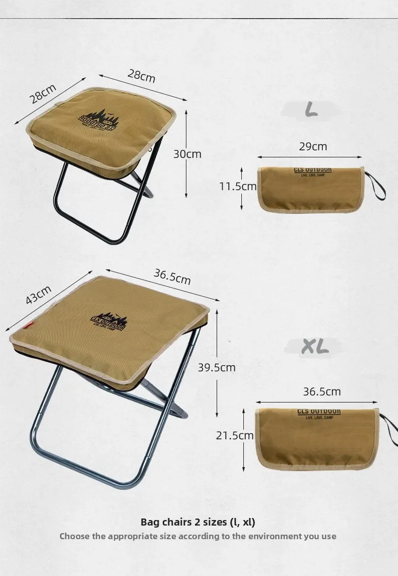 CLS&NOBANA Camping-Handtaschenstuhl, tragbarer, leichter Outdoor-Aluminium-Mattza-Stuhl, hochbelastbarer Reise-, Strand- und Angelstuhl – Detail 4
