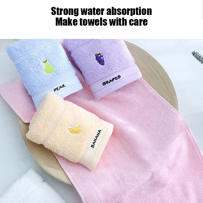 Selling Children's Pure Cotton Fruit Cartoon Primary Baby School Students Face Towel Soft Absorbent Household Bath 25*45 Towel 4