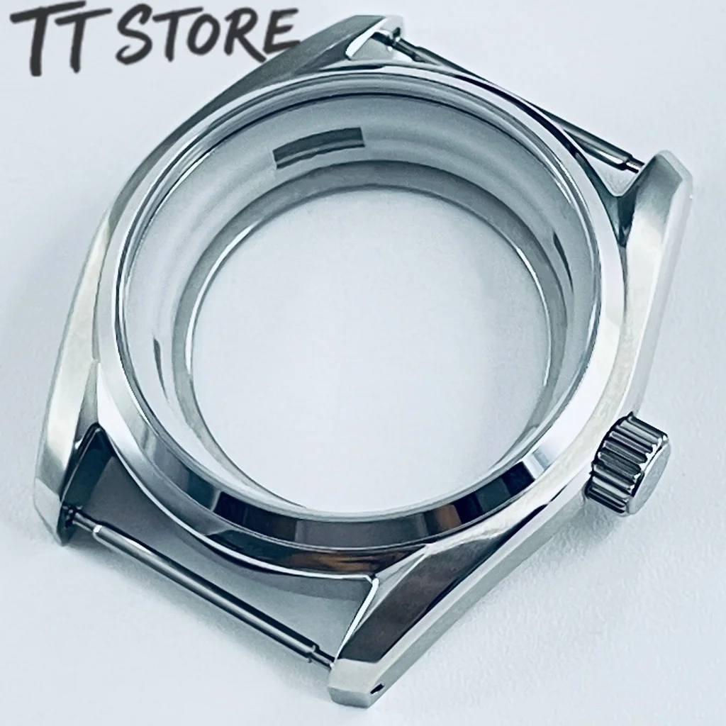 Elegant 40mm Silver Sapphire Glass Watch Case
