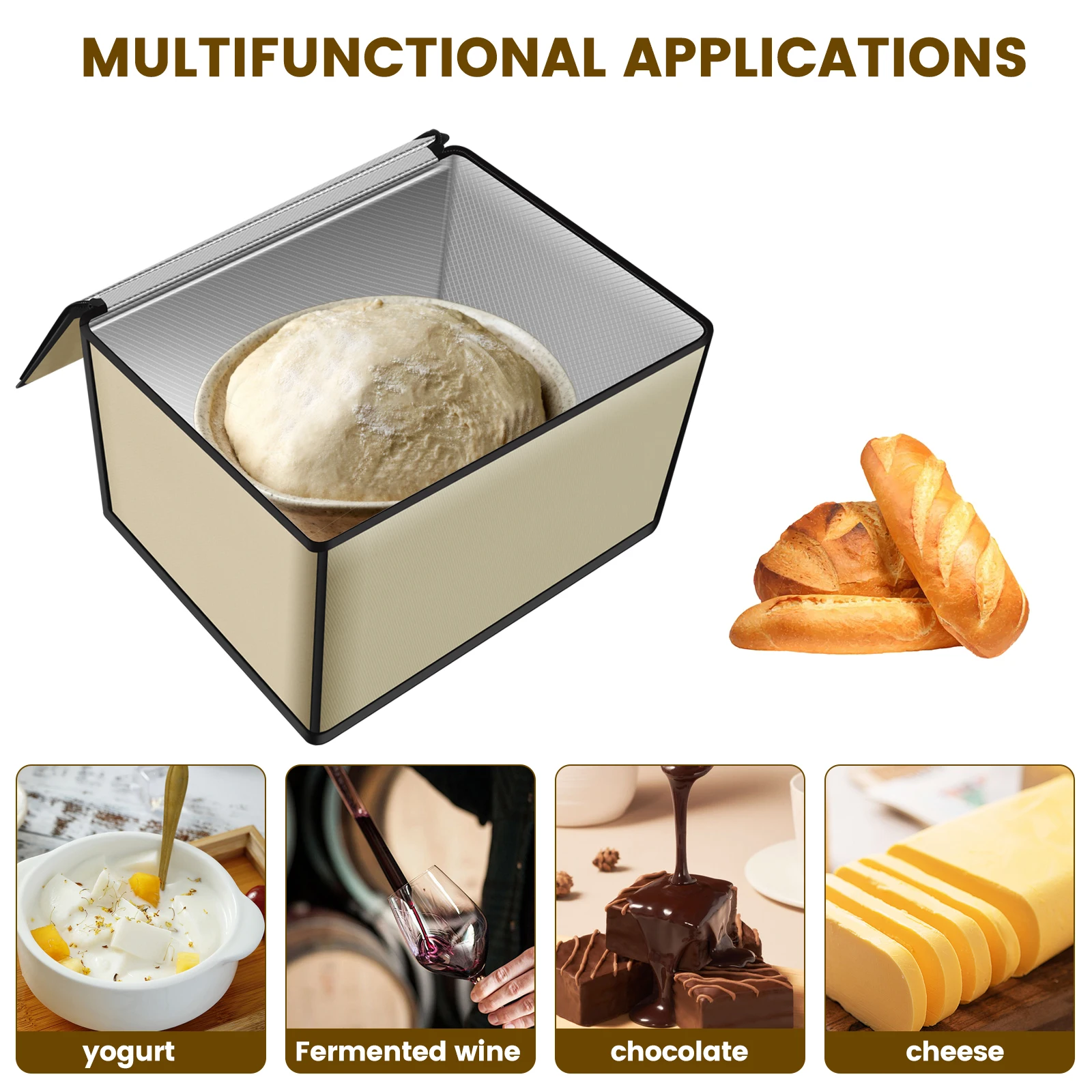 Scatola Per Lievitazione Pane - Contenitore Impermeabile Con Controllo Temperatura, Per Pasta Madre E Yogurt - Foto 2