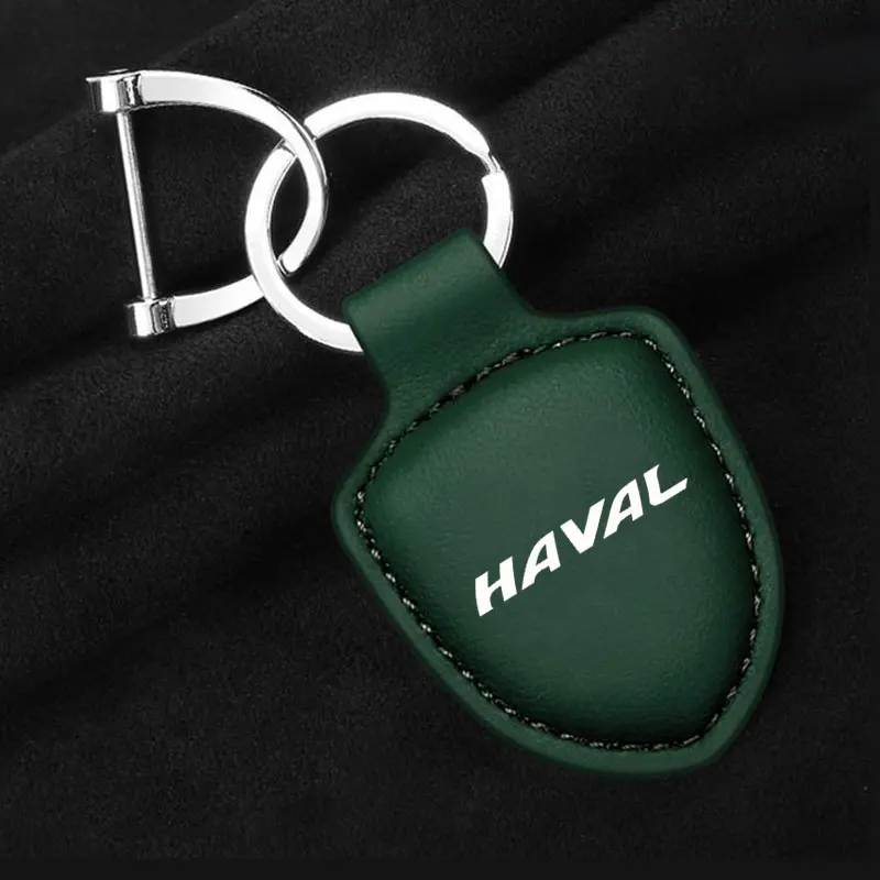 자동차 럭셔리 PU  가죽 끈 실드 모델링 키 체인, 남성 여성 쉴드 모델링 키 링 쥬얼리 Haval H1 H2 H3 H6