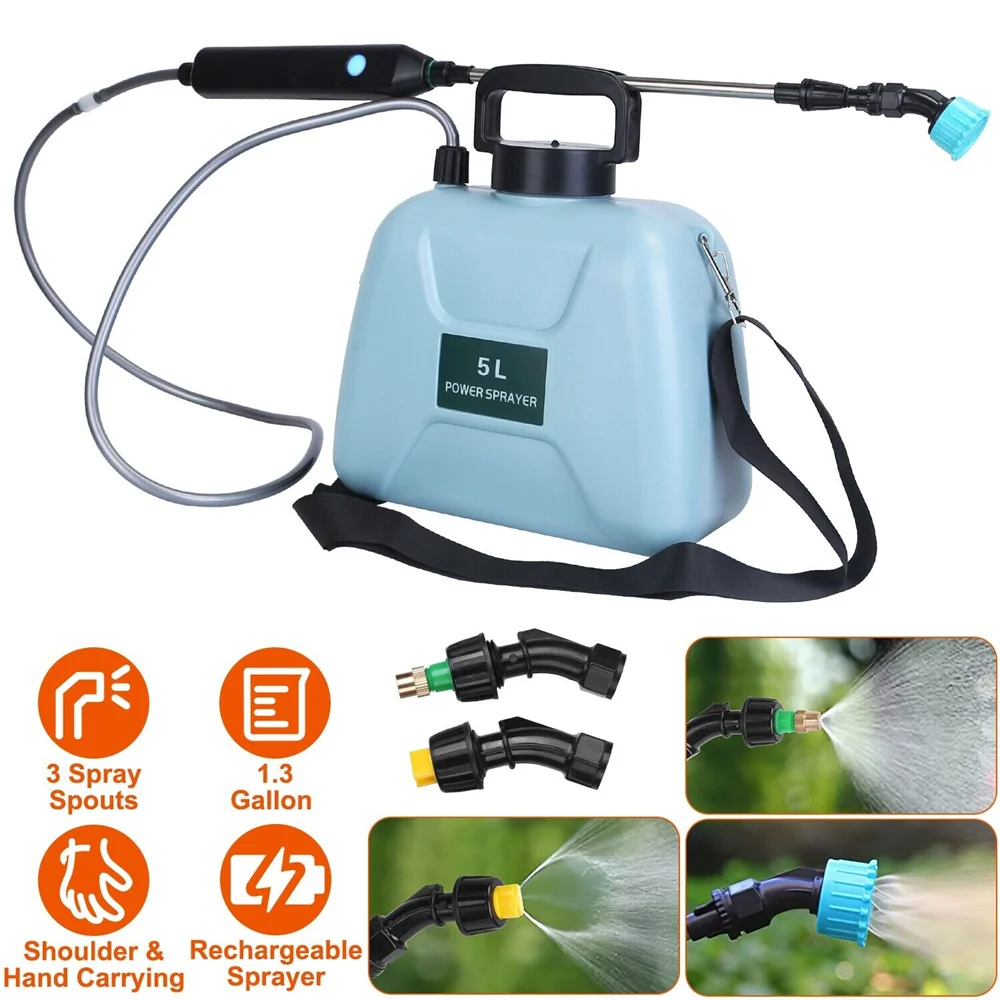 

5L 2400mAh Agricultural electric spray garden automatic atomizer spray USB rechargeable garden irrigation tool garden sprayer