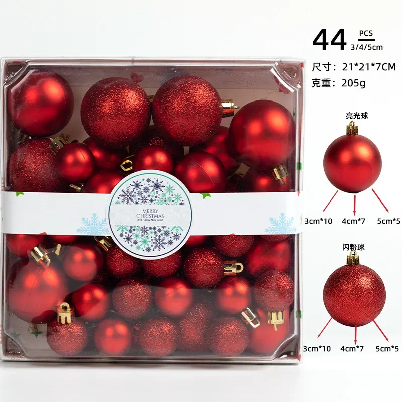 thumbnail image 1 of 3/4/5cm 44pcs Christmas Ball Ornaments Christmas Tree Party Decoration New Year Christmas Spheres Pendant 2024, 1 of 5