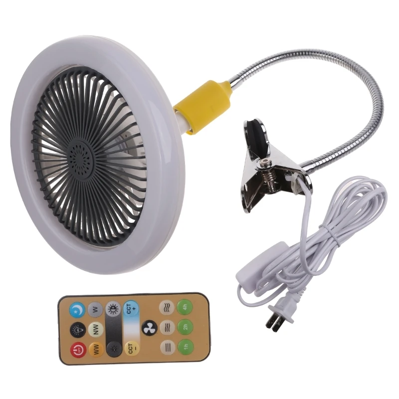 

E27 Ceiling Fan with LED Light 30W Wind Speed Brightness Adjustable 9inch Cooling Fan for Indoor Household Office Market