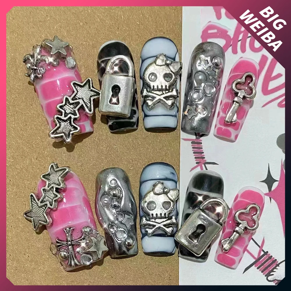 Fashion Hello Kitty Long Coffin Stiletto Nails Europe America French  High-end Customizable Hot Girl Nails Handmade Woman Gift - Animation  Derivatives/peripheral Products - AliExpress