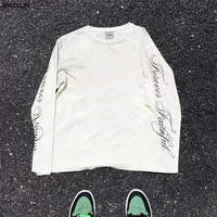 T-shirt manches longues pour hommes et femmes, vêtements de haute qualité, lettres imprimées graphiques, décontracté, ample, tendance Y2K, mode Vintage, Streetwear 5