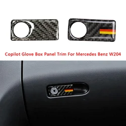Carbon Fiber Copilot Glove Box Panel Cover Trim For Mercedes Benz C class W204 200 260 300 2007-2014 Car Interior Accessories