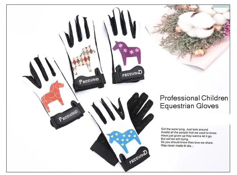 Children Ridind Gloves Silica Gel Non-slip Equestrian Gloves Ultrathin Equitation Cheval Horse Riding Equipment 2-12 Years Old