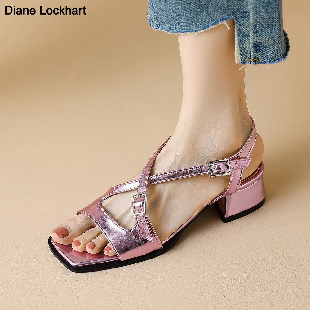 

Women's Sandals Summer Footwear High Heels Luxury Designer Shoes Block Heel Low and Elegant Casual Dresses on Offer Silver Shoe