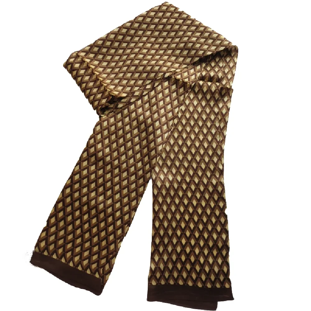 

Men's 100% Silk Scarf Double Layer Long Neckerchief Silky Comfortable
