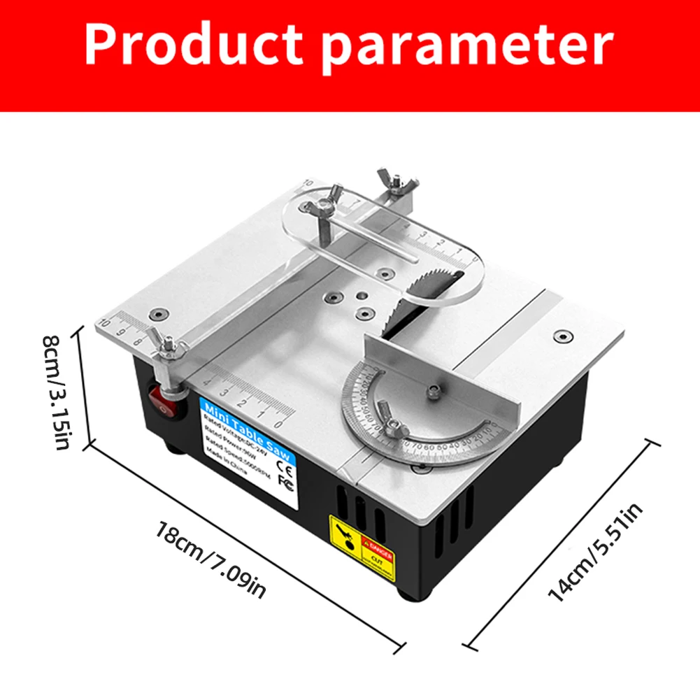 Mini Multifunctional Table Saw 96W Small Bench Lathe Cutter Machine 5000RMP Portable 0.55in Cutting Depth Household Cutting Tool