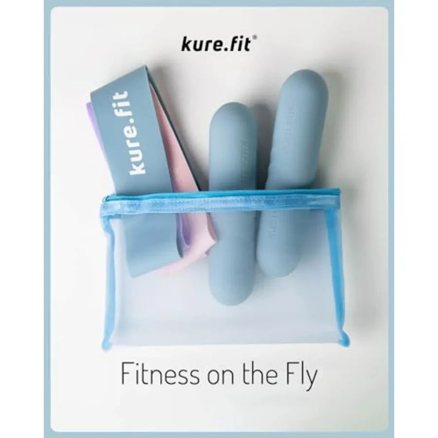 Pink Wrist & Ankle Weights + Blue Hand Weight Bars Bundle Set