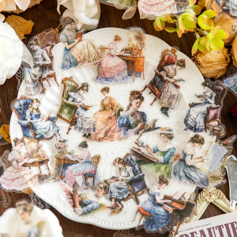 

30pcs/1lot kawaii Stationery Sticker From a painting junk journal Decorative Scrapbooking DIY Craft Sticker