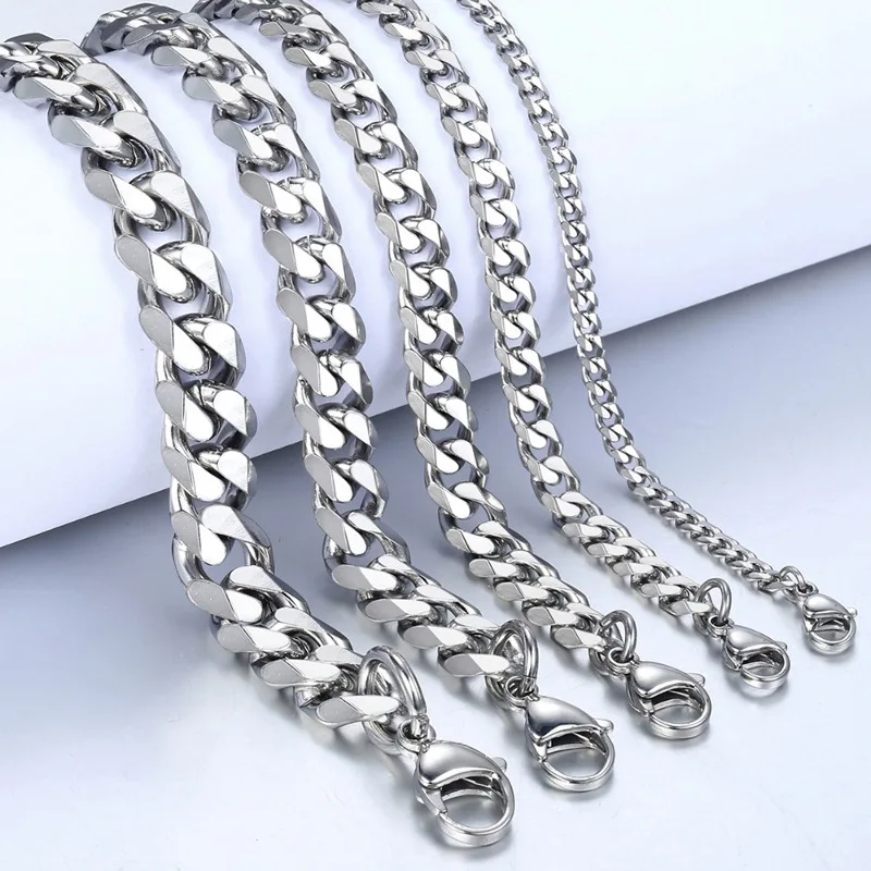 Trendy Cuban Chain Men Bracelet Classic Stainless Steel 3