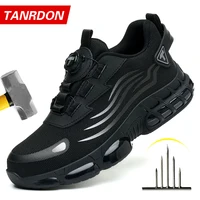 Rotary button new safety shoes for men, anti-impact and anti-piercing work shoes, fashionable men's sports shoes Tactical Boots