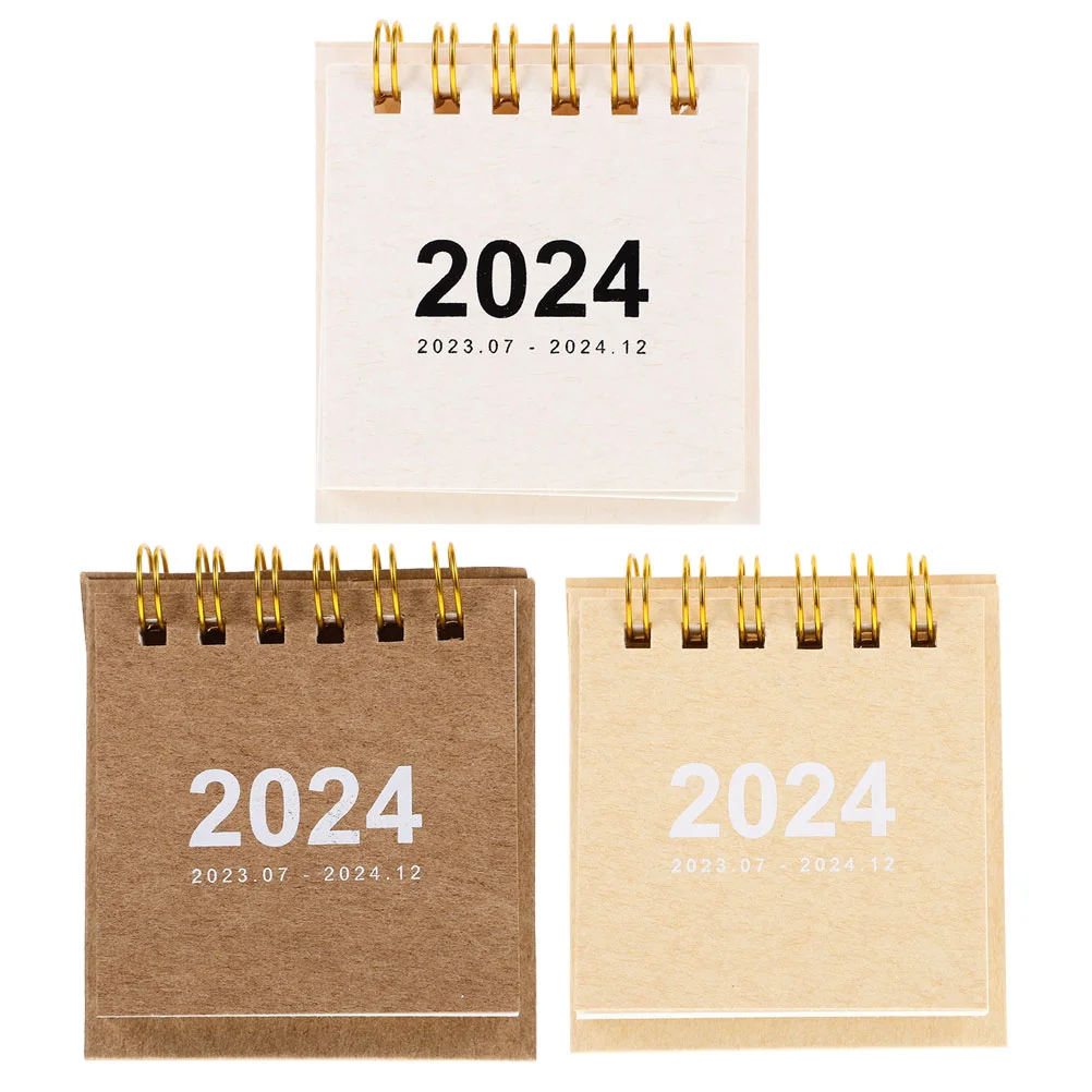 3pcs Office Month Calendar Convenient Table Calendar 2024 Mini Calendar Decoration Small Calendar 3pcs office month calendar convenient table calendar 2024 mini calendar decoration small calendar