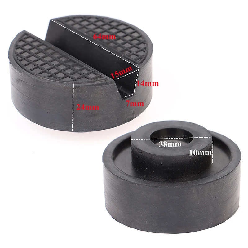 Eratus Car Jack Support Pad – Anti-Stretch Rubber Pad With Cross Groove, Protects Frame Rails (Black)