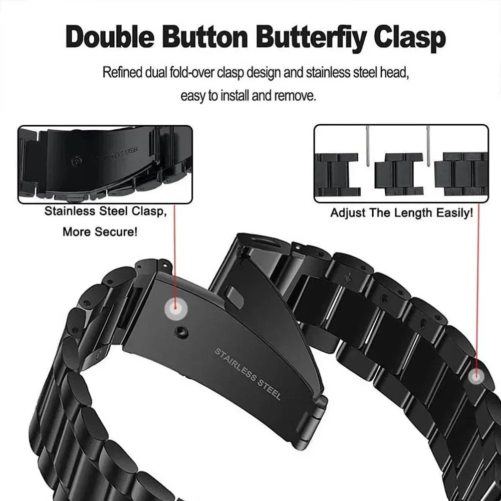 Premium Stainless Steel Quick Fit Metal Strap, 26/22/20mm