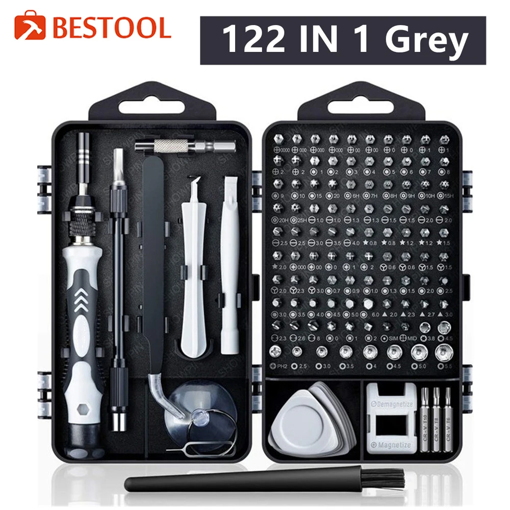

Screwdriver Kit Computer Repair Kit 122 in 1 Magnetic Laptop Precision Screwdriver Set Small Impact Screw Driver Set with Case