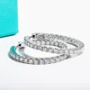 AnuJewel 3mm 5.6cttw D Color Moissanite Big Hoop Earrings 925 Sterling Silver Luxury Huggie Earring For Women Jewelry Wholesale 4