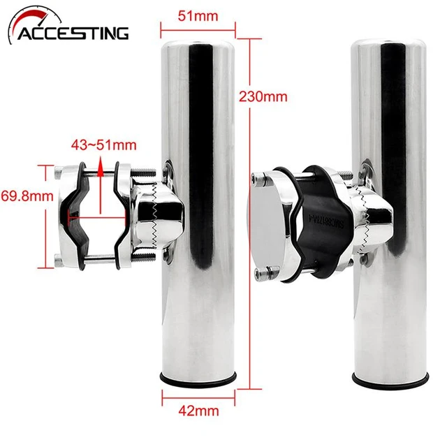 Boat Accessories 316 Stainless Steel Fishing Tackle Rod Holder Round base  Suitable for 43 51mm 28 32mm 18 26mm Tube Boats Yacht - AliExpress
