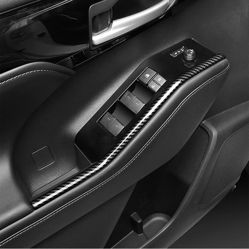 LHD Car Accessories For Toyota Highlander XSE Hybrid Window Glass Lift Switch Panel Armrest Trim Sticker