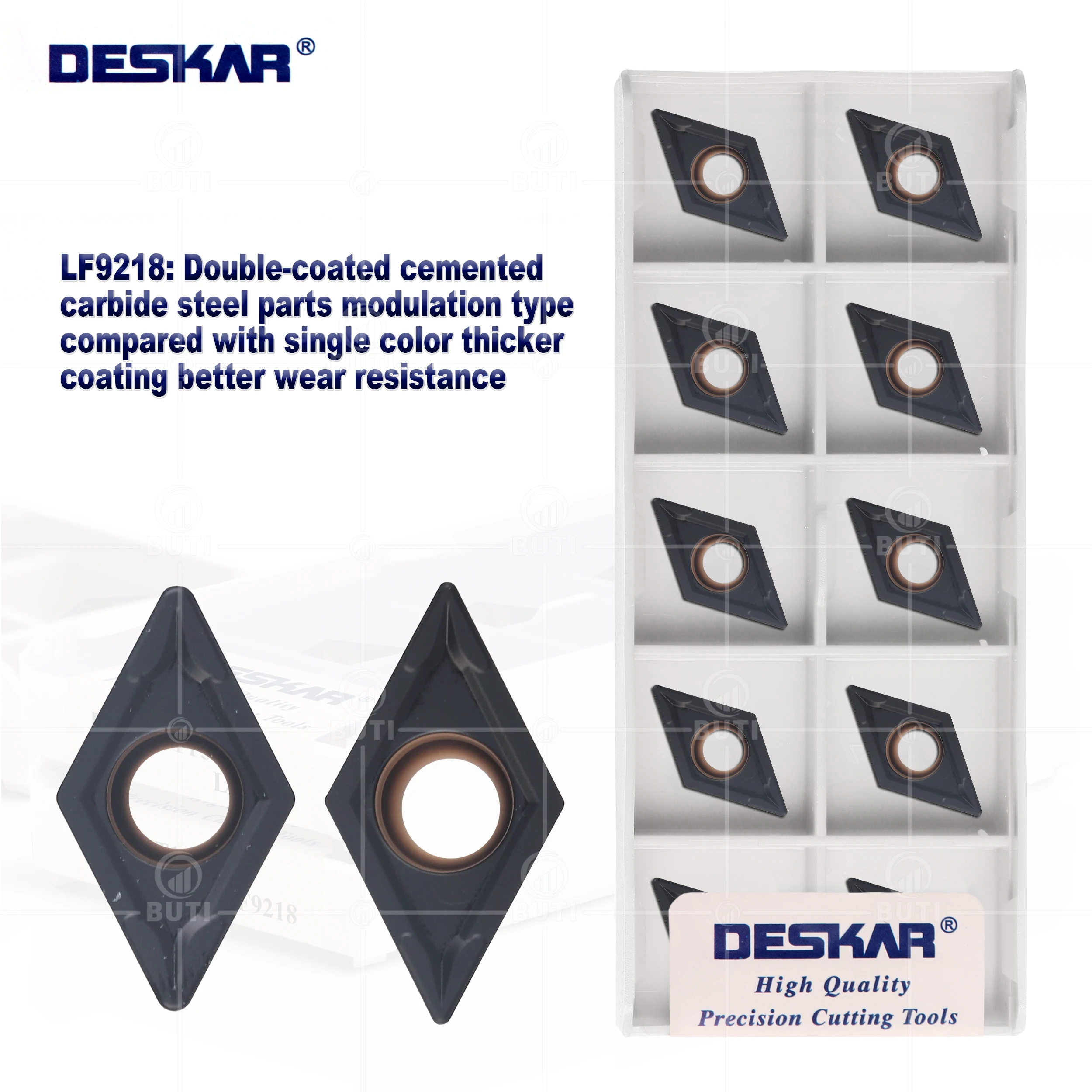

DESKAR 100% Original DCMT11T304 DCMT11T308 LF9218 Carbide Inserts Internal Turning Tool CNC Lathe Cutter Tools Two-color Coating