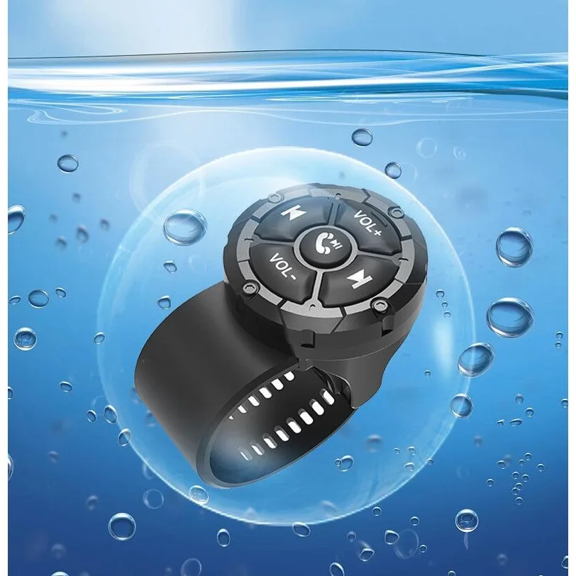 Car Steering Wheel Remote Controller Button Wireless Bluetooth Media Remote Controller Motorcycle Helmet Earphone MP3 Music Play
