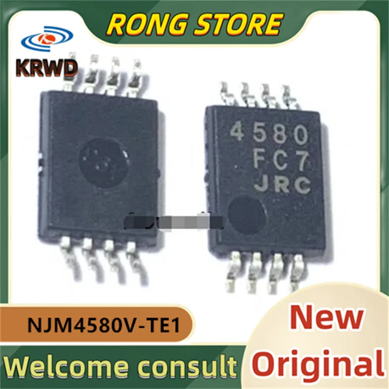 

30 шт., 4580 Новый и оригинальный чип, внешняя микросхема, NJM4580V SSOP8, чип операционного усилителя с двойным аудио