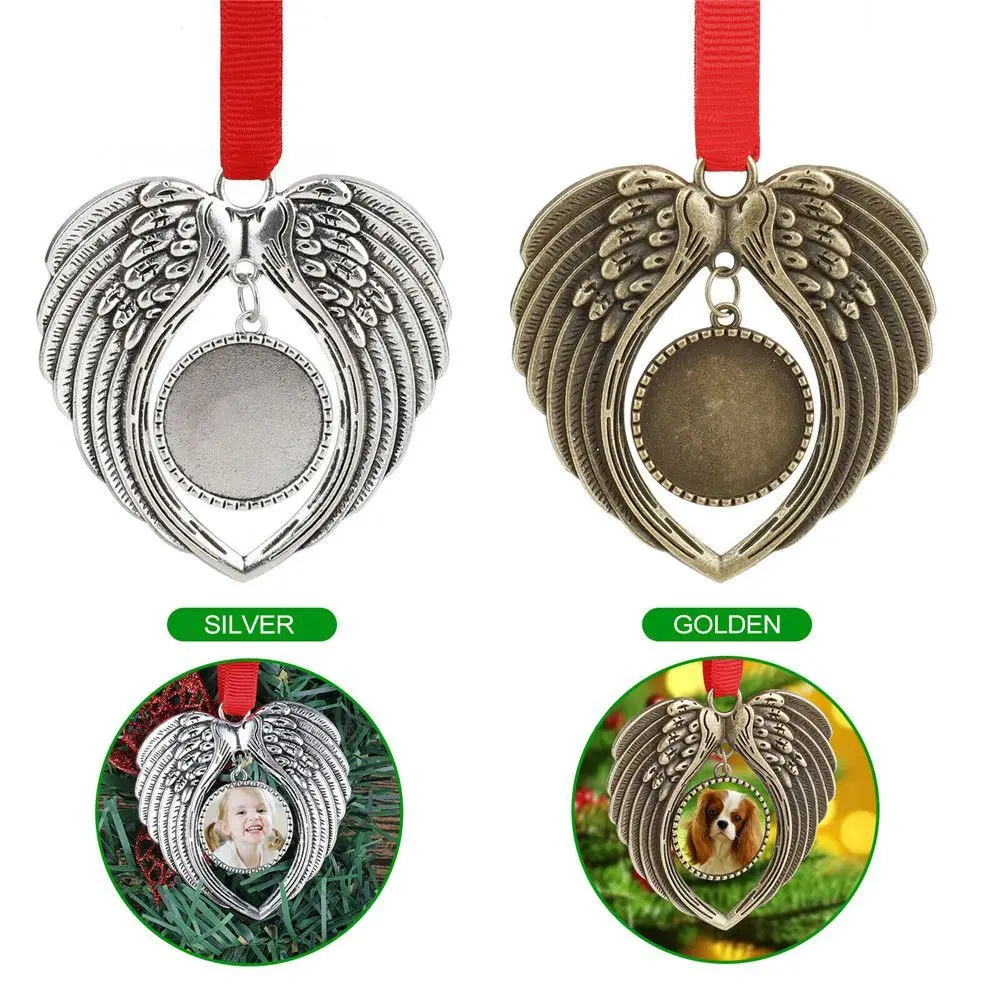 1pc Christmas Angel Heart Ornament Stylish Pendant For Decoration A Piece Of My Heart Is In Heaven Christmas Memorial Decoration