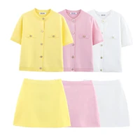 2025 Spring And Summer New Women's Short Sleeved Simple Fashion Style Knitted Cardigan Coat