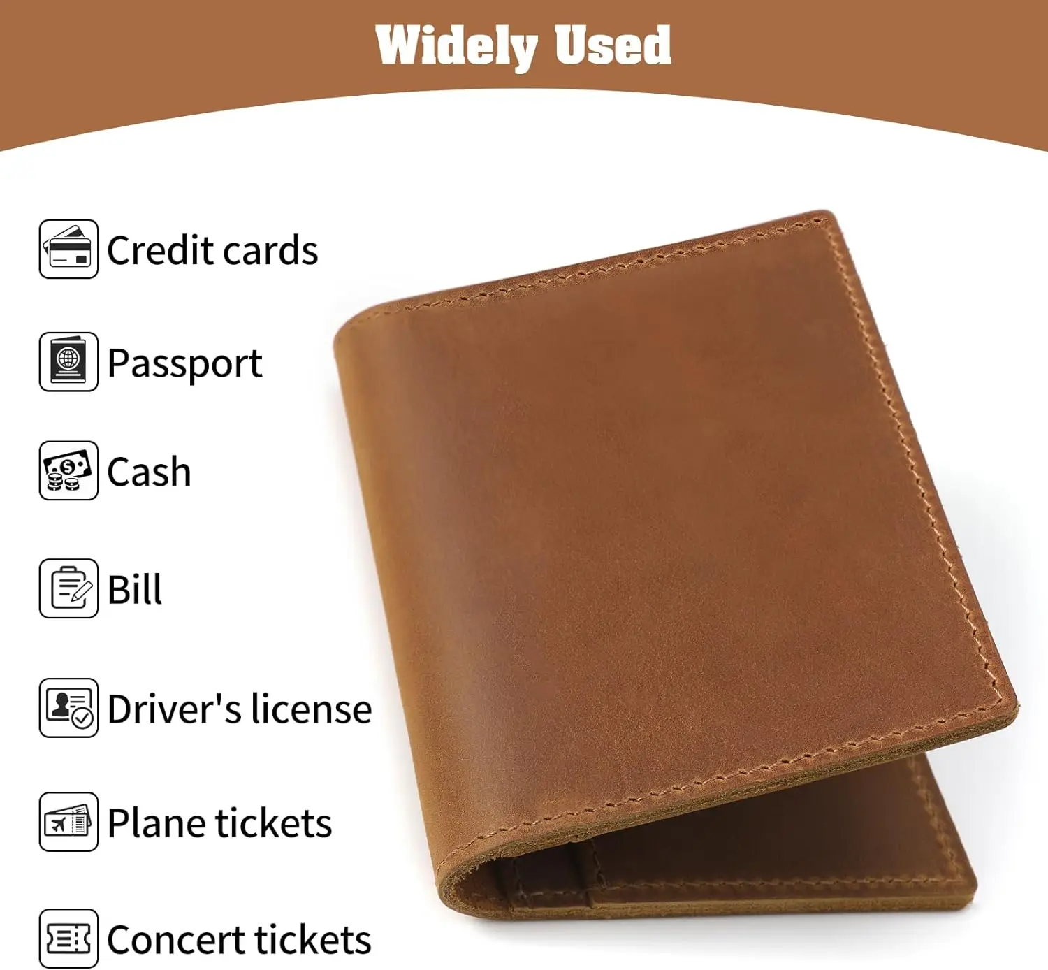 AIGUONIU Custodia per passaporto in pelle Custodia per portafoglio da viaggio per uomo e donna Protezione per organizer per documenti da viaggio in pelle - immagine 2
