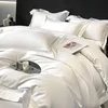 4Pcs Luxury 1000TC Egyptian Cotton White Hotel Style Bedding Set Hollow Wide Edge Duvet Cover Bed Sheet Fitted Sheet Pillowcases 6