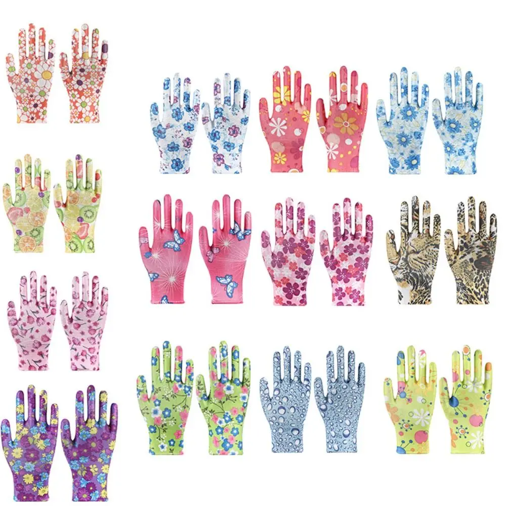 1Pair Nylon Planting Labor Gloves Labor Protection Thin Gardening Gloves Breathable Non-slip Women Work Gloves Outdoor 5