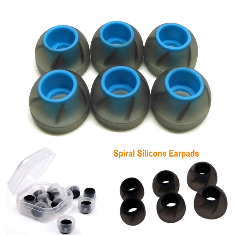 3 Paia Di Auricolari In Silicone A Spirale Per Cuffie In-Ear Per Hidizs Mermaid Ms4/Fiio Fh1S/Moondrop Kato/Qcy T13 Cuffie Cuffie