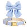 Cute Dog Collar Leash Set With Bowknot Soft Velvet Puppy Dogs Collars Outdoor Pet Walking Lead For Small Medium Dogs Chihuahua 3
