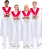 Wholesale Unisex Matte Choir Robes for Church White Baptism Graduation Gown Confirmation Pulpit Judge Costume Adults 4