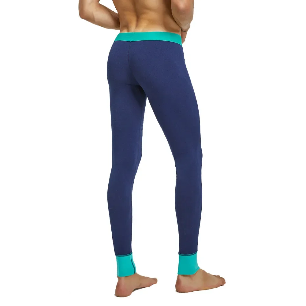 Winter Men's Warm Tight Slim Leggings Thermal Long Johns Underwear Sexy Bulge Pouch Male Long Johns Warm Thermal Sleep Bottoms