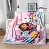 Gabby's Dollhouse Cute Anime Printed blankets Picnic blanket Flannel Warm blanket Travel Blankets bed linings Birthday Gift 1