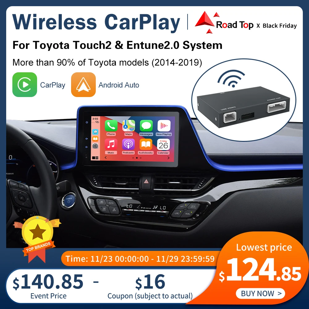 Wireless-Carplay-Android-Auto-For-TOYOTA-Touch2-Entune2-0-Prius-C-HR ...