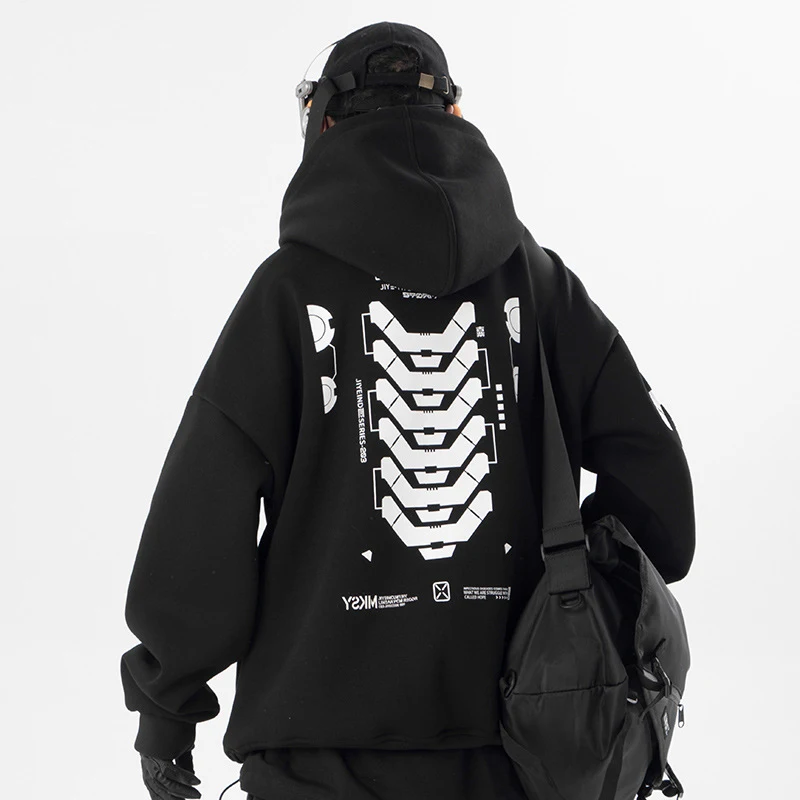 11 BYBB'S DARK 2023 Punk Hoodie Men Fashion Creative Print  Sweatshirt Pullover Harajuku Hip Hop Streetwear Hoodies Techwear 2