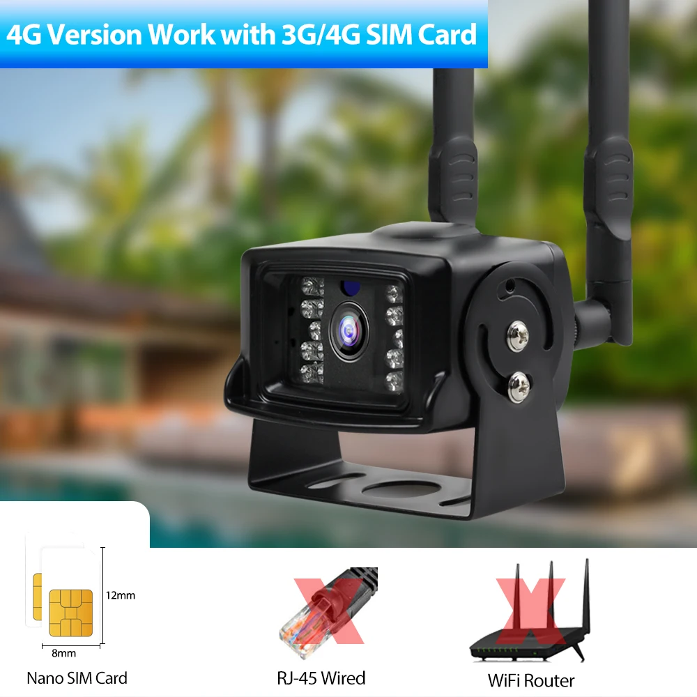 Wonsdar-cámara IP HD 4G de 5MP, con tarjeta SIM 3G, carcasa de Metal para  exteriores, WiFi, cámara de seguridad tipo bala, minicámara de vigilancia  CCTV, aplicación Camhi - AliExpress