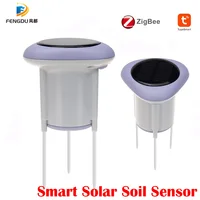 Tuya Smart Zigbee Soil Sensor Solar Moisture Planting Temperature and Humidity Meter IP66 Wireless Soil Tester turf Gardening