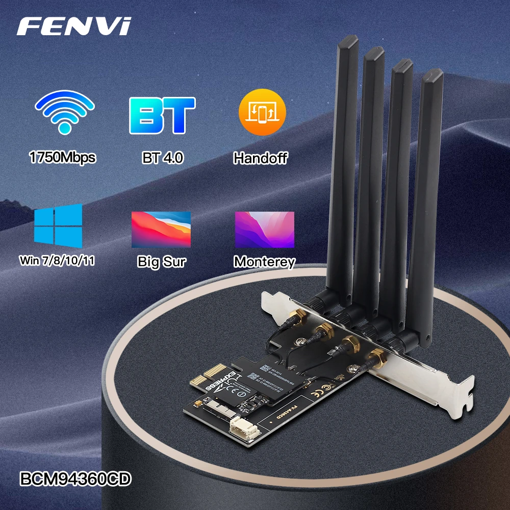 Dual Band 1750mbps 802 11ac m4360 Wifi For Bluetooth 4 0 mcd Pcie Wireless Adapter Macos Hackintosh Airport Dekstop Pc Network Cards Aliexpress Dual Band 1750mbps 802 11ac m4360 Wifi For Bluetooth 4 0 mcd Pcie Wireless Adapter Macos Hackintosh Airport Dekstop Pc Network Cards Aliexpress