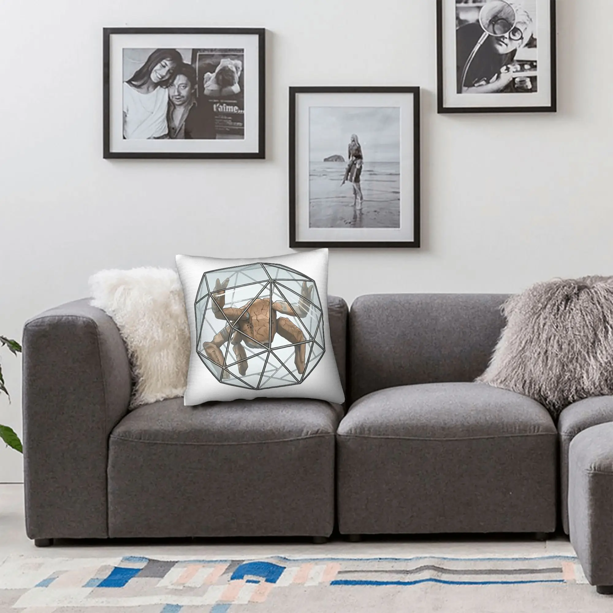 Custom Kawaii Pillow Cover for Living Room Chair - Project Hail Mary Design Featuring Rocky Ball