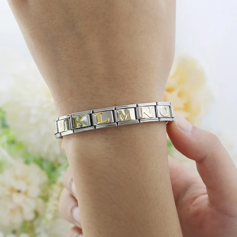 Hapiship New Original Daisy Fashion Rose 26 Letters A-Z Italian Charm Fit  9mm Bracelet Stainless Steel Jewelry Making DJ186 - AliExpress