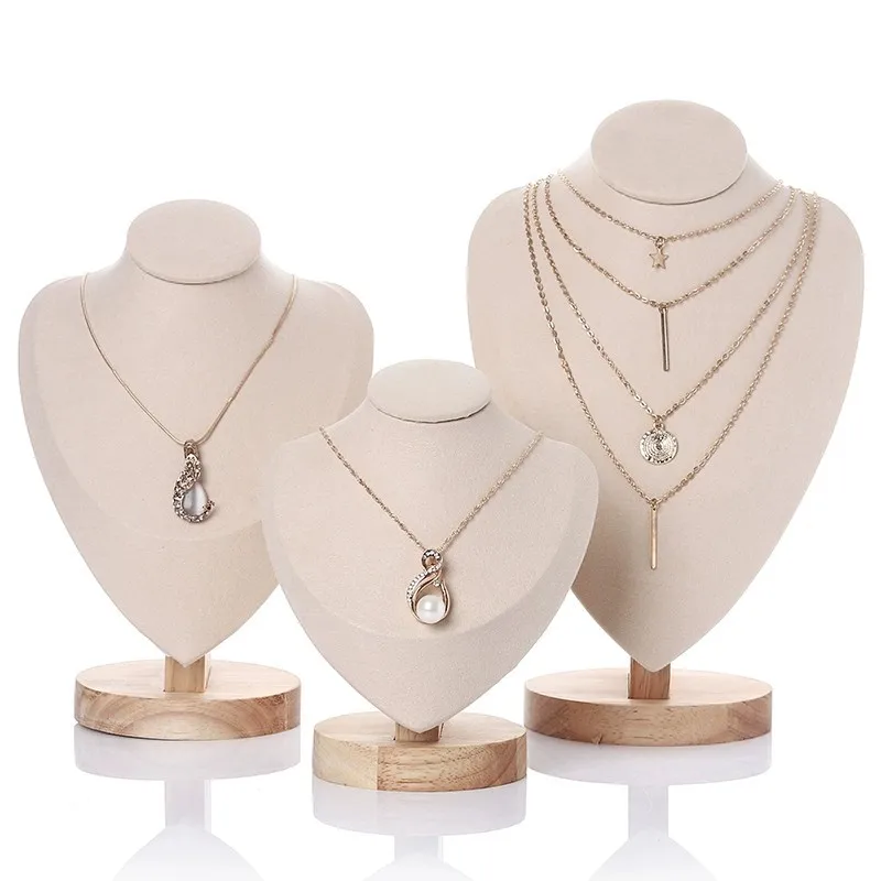 Jewelry Display Stand Velvet Portrait Necklace Display Pendant Organizer Jewelry Display Stand Jewelry Mannequin Bust Necklace Pendant Window