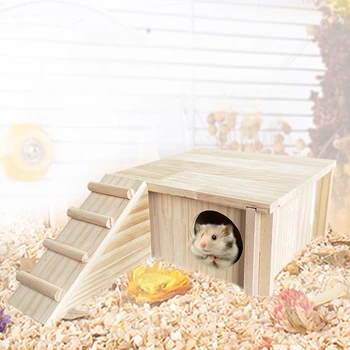 Wooden Hamster Maze House Shelter 1